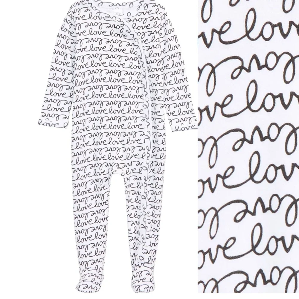 Nordstrom Baby Print Footie Newborn Love ❤️ Print - Picture 1 of 2